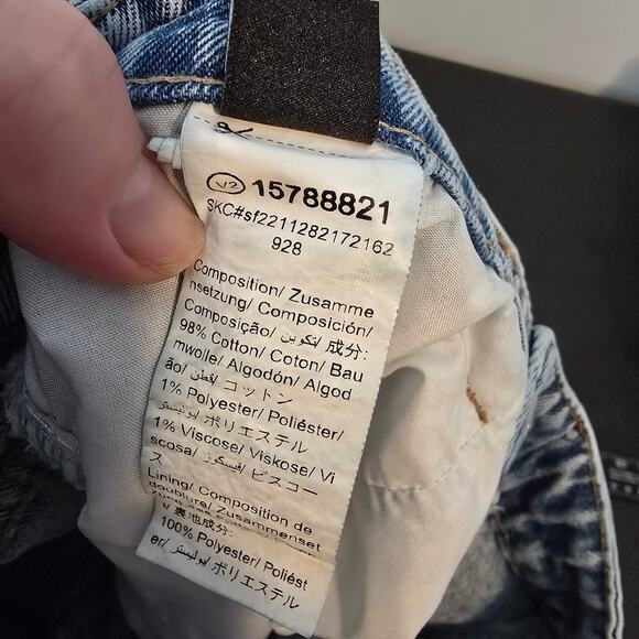 Shein Curve Women's Plus Distressed Asymmetrical Button Cut Off Jean Shorts 1X - Picture 7 of 10